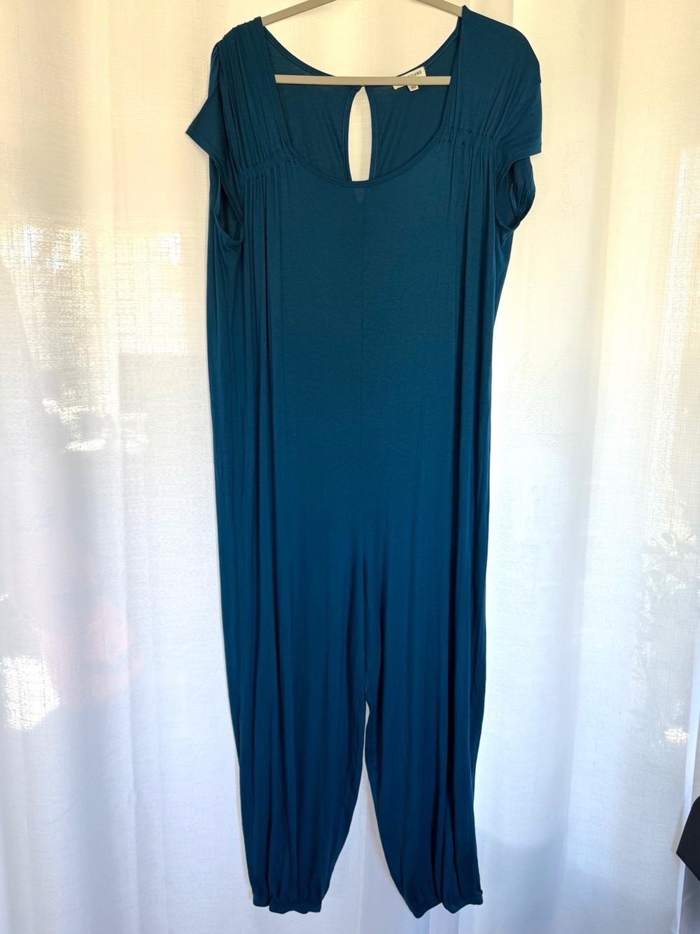 Earthbound Trading Co Teal Harem Jumpsuit XL Boho Wide Leg